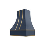 Brooklyn Midnight Curved Hood with Brass Strapping - 30" W x 36" H