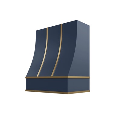 Brooklyn Midnight Sloped Hood with Brass Strapping - 30" W x 30" H
