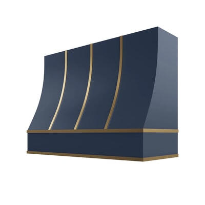 Brooklyn Midnight Sloped Hood with Brass Strapping - 48" W x 30" H
