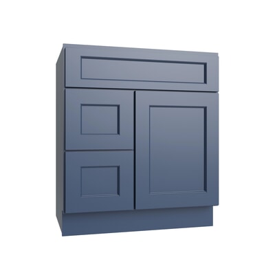 Brooklyn Midnight Vanity Sink Base Left Drawer Stacking Cabinet - 30" W