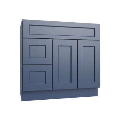 Brooklyn Midnight Vanity Sink Base Left Drawer Stacking Cabinet - 36" W