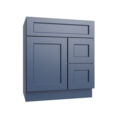 Brooklyn Midnight Vanity Sink Base Right Drawer Stacking Cabinet - 30" W