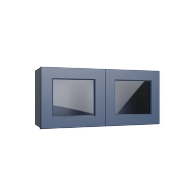 Brooklyn Midnight 15" Wall Stacking Cabinets with Glass