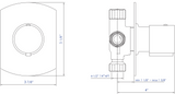ALFI brand AB9101-BN Brushed Nickel Modern Round 3 Way Shower Diverter