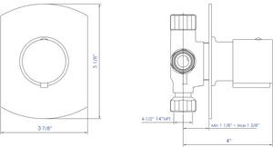 ALFI brand AB9101-BN Brushed Nickel Modern Round 3 Way Shower Diverter