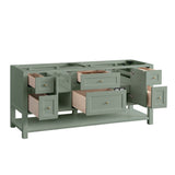 Breckenridge 72" Double Vanity, Smokey Celadon w/ 3 CM Ethereal Noctis Top