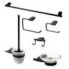 Black Matte 6 Piece Bath Accessory Set