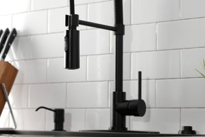 Gourmetier LS8770DL Concord Single-Handle Pre-Rinse Kitchen Faucet, Matte Black