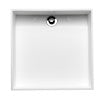 14" Square White Matte Solid Surface Resin Sink