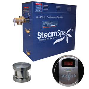 SteamSpa Oasis 7.5 KW QuickStart Acu-Steam Bath Generator Package in Brushed Nickel OA750BN