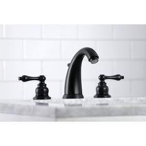 Kingston Brass KB980AL Victorian 2-Handle 8 in. Widespread Bathroom Faucet, Matte Black