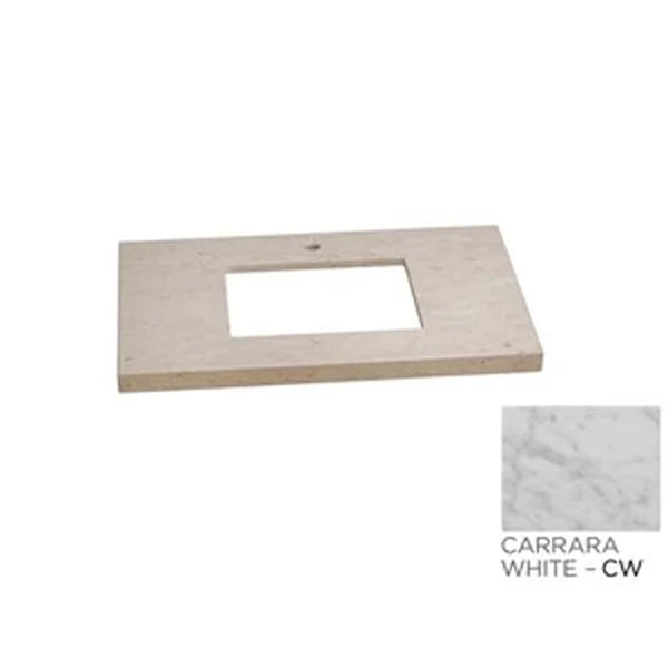 Ronbow 37" x 22" WideAppeal Marble Vanity Top - 2" Thick - Carrara White 303337-8-CW