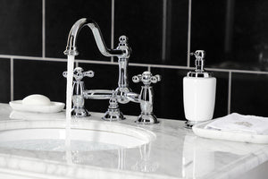 Kingston Brass KS3911AX Restoration Bathroom Bridge Faucet, Polished Chrome