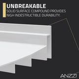 ANZZI SB-AZ101C ALEXANDER 60 in. x 30 in. Center Drain Shower Base in White