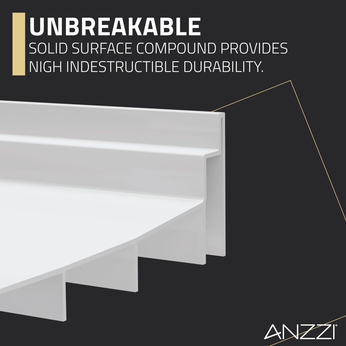 ANZZI SB-AZ102C ALEXANDER 36 in. x 36 in. Center Drain Shower Base in White