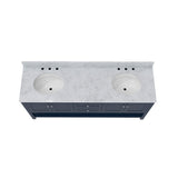 Continuum 72 Inch Modern Console Vanity with Oval Undermount Sinks - Navy