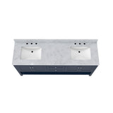 Continuum 72 Inch Modern Console Vanity with Rectangular Undermount Sinks - Navy