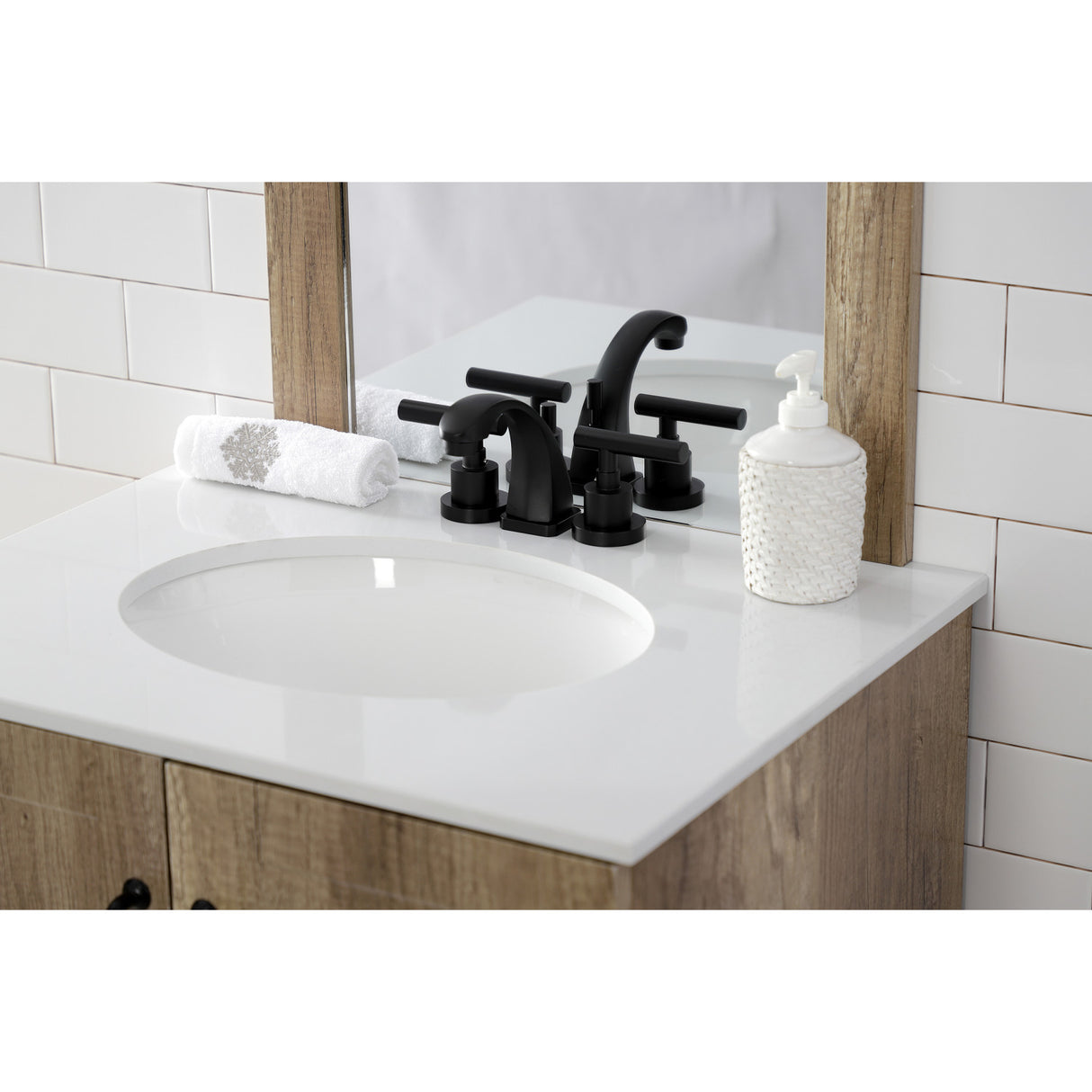 Kingston Brass KS4940CML Manhattan 8 in. Widespread Bathroom Faucet, Matte Black