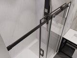 ANZZI SD-FRLS05702MBR Series 60 in. x 76 in. Frameless Sliding Shower Door with Handle in Matte Black