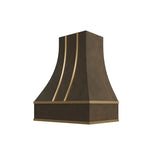 Brooklyn Slate Curved Hood with Brass Strapping - 30" W x 36" H
