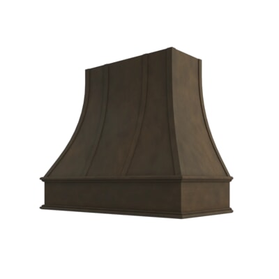 Brooklyn Slate Curved Hood with Strapping Flat Trim - 42" W x 30" H