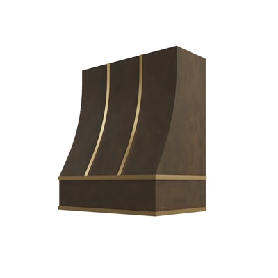 Brooklyn Slate Sloped Hood with Brass Strapping - 30" W x 36" H