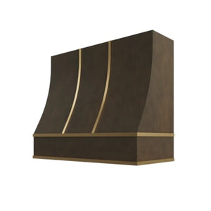 Brooklyn Slate Sloped Hood with Brass Strapping - 36