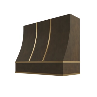 Brooklyn Slate Sloped Hood with Brass Strapping - 42" W x 36" H