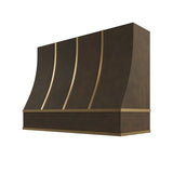 Brooklyn Slate Sloped Hood with Brass Strapping - 48" W x 30" H