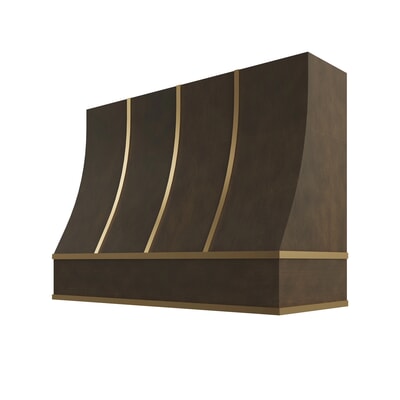 Brooklyn Slate Sloped Hood with Brass Strapping - 48" W x 48" H