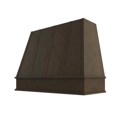 Brooklyn Slate Tapered Hood with Strapping Flat Trim - 48" W x 30" H