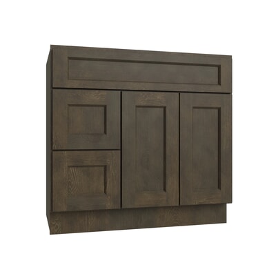Brooklyn Slate Vanity Sink Base Left Drawer Stacking Cabinet - 36" W