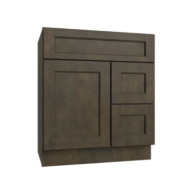 Brooklyn Slate Vanity Sink Base Right Drawer Stacking Cabinet - 30" W