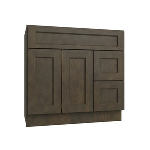 Brooklyn Slate Vanity Sink Base Right Drawer Stacking Cabinet - 36" W