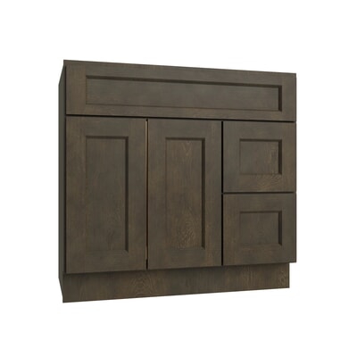 Brooklyn Slate Vanity Sink Base Right Drawer Stacking Cabinet - 36" W