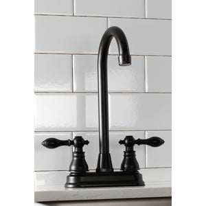 Kingston Brass KB490ACL American Classic Two-Handle High-Arc Bar Faucet, Matte Black