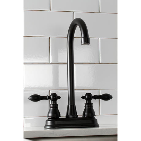Kingston Brass KB490ACL American Classic Two-Handle High-Arc Bar Faucet, Matte Black