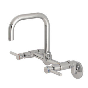 Kingston Brass Concord 8-Inch Adjustable Center Wall Mount Kitchen Faucet, Polished Chrome