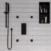 Black Matte 2" Square Adjustable Shower Body Spray