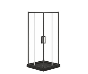 MAAX 107485-900-340-000 Scarlet 32 x 32 Acrylic Corner Drain Shower Kit in Black with Clear Glass in Matte Black