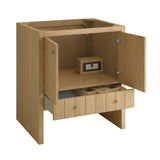 Hudson 30" Single Vanity, Light Natural Oak w/ 3 CM Lime Delight Silestone Top
