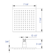 ALFI brand LED8S-BN Brushed Nickel 8" Square Multi Color LED Rain Shower Head