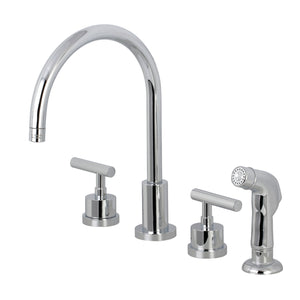 Kingston Brass KS8721CML Widespread Kitchen Faucet, Polished Chrome