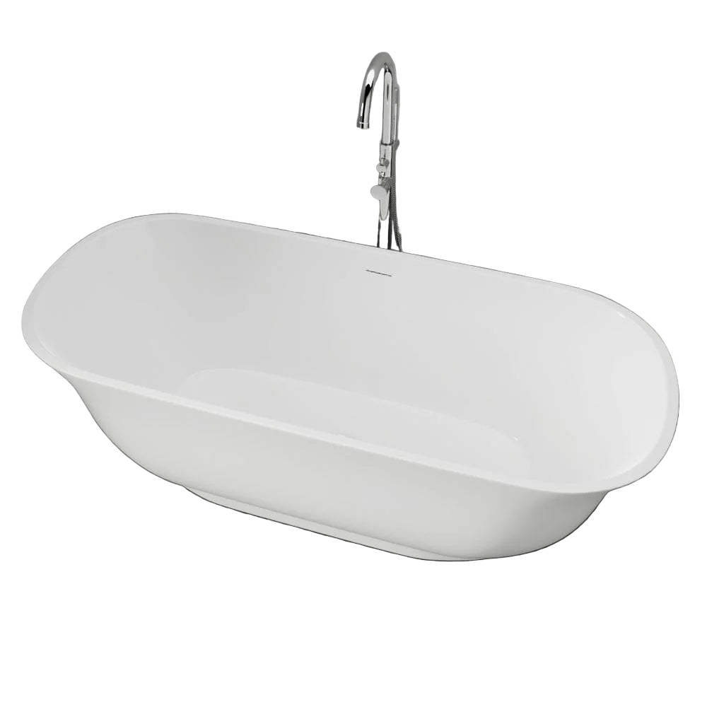 New England Home Goods 59″ Bangor Freestanding Slipper Bathtub - White