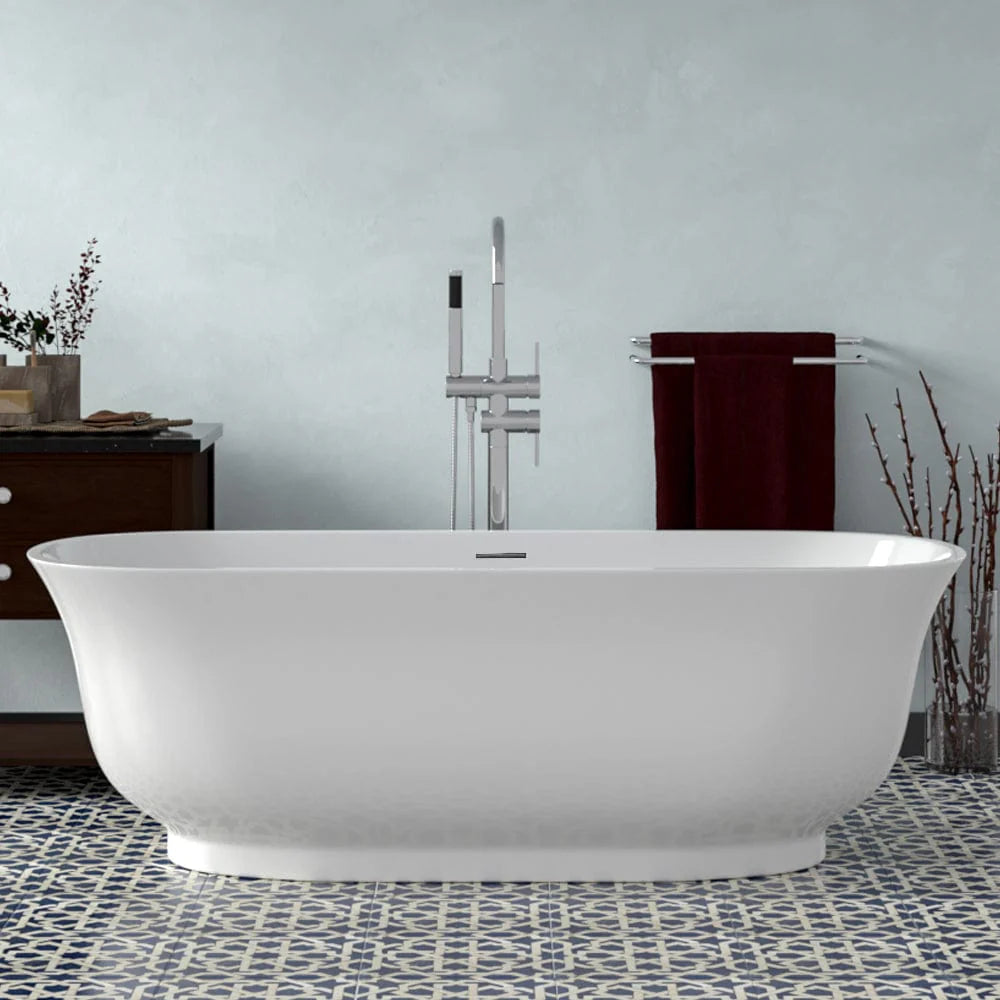 New England Home Goods 59″ Bangor Freestanding Slipper Bathtub - White