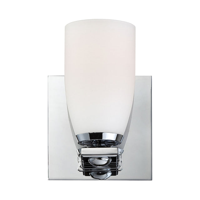Elk BV1521-10-15 Sphere 1-Light Vanity Sconce in Chrome with White Opal Glass
