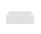 MAAX 106825-000-002-001 Nomad Corner 6032 AcrylX Corner Left-Hand Drain Bathtub in White