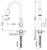 Brushed Nickel Traditional Gooseneck Pull Down Kitchen Faucet