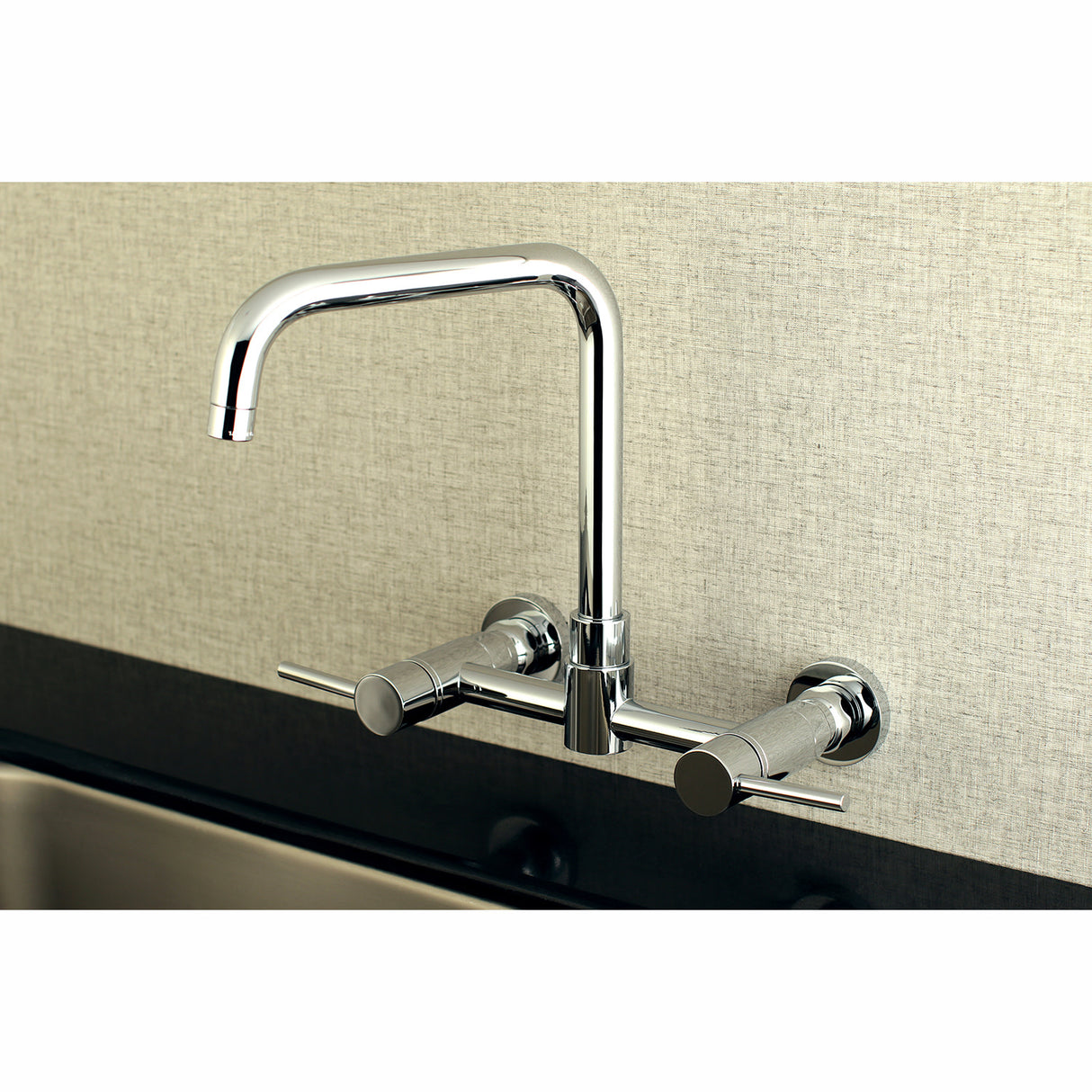 Kingston Brass Concord 8-Inch Centerset Wall Mount Kitchen Faucet, Polished Chrome