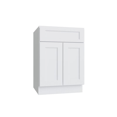 Brooklyn White Double Door Standard Base Cabinet - 24" W